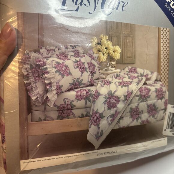 Vintage NEW FULL Size Sheet Set Tastemaker By Stevens Easy Care Fine Romance - Picture 2 of 9